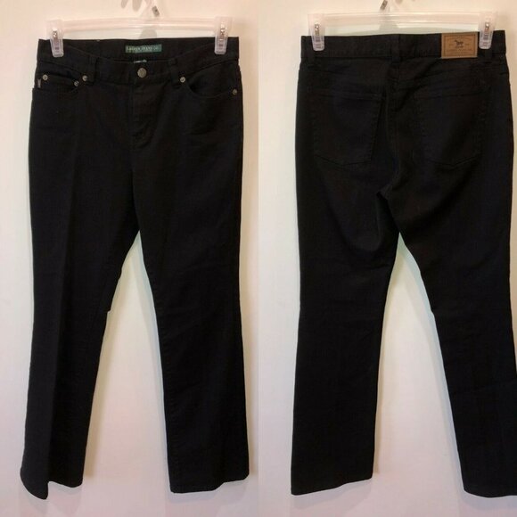 Ralph Lauren Jeans Co Womens Size 6 Black Straight Leg Stretch Jeans Pants - Picture 1 of 10